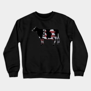 American FlagDairy Cow Silhouette  - NOT FOR RESALE WITHOUT PERMISSION Crewneck Sweatshirt